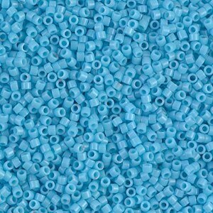 11/0 Miyuki Delica Beads 11/0 Japanese Seed Beads DB725 (7.2g), Lt Blue Opaque Delica Seed Beads, Glass Seed Bead, Cylinder Bead, Glass Bead