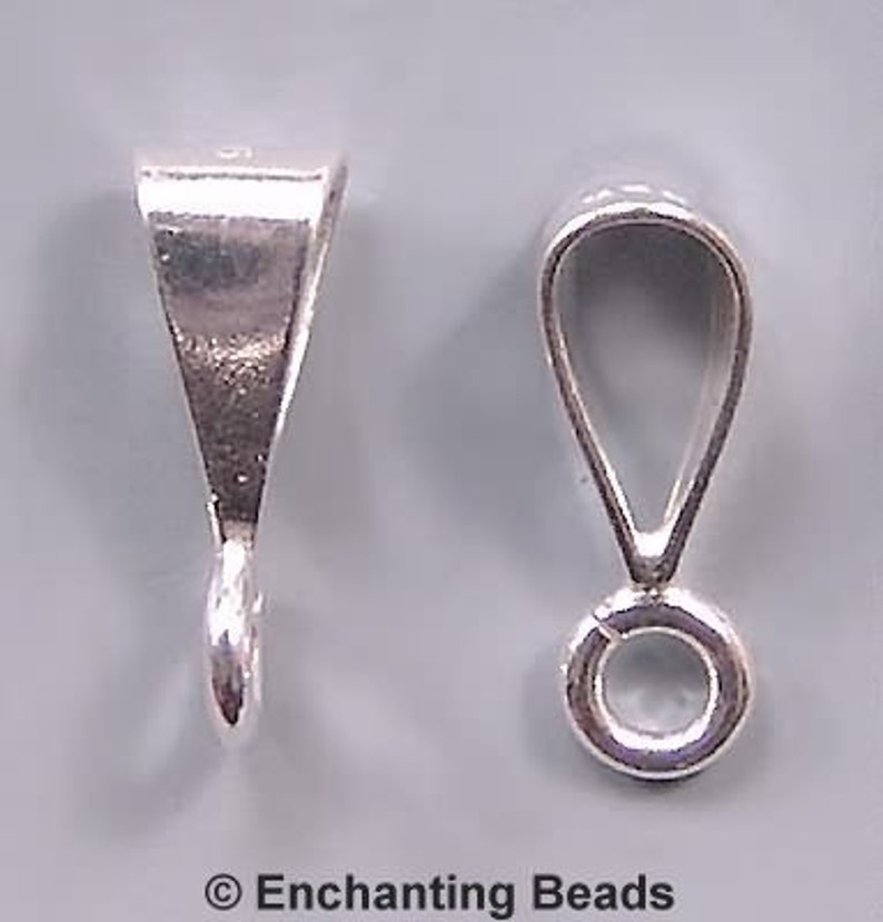 4.5mm hole Pack of 5 925 Sterling Silver Roll Top Tube Pendant Bail