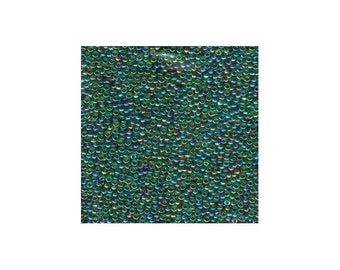 Miyuki Seed Beads 11/0 Fuchsia Lined Emerald AB 11-344 24g Japanese Seed Beads, 11/0 Seed Beads, Glass Seed Beads, Rocaille Seed Beads