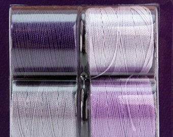 S-Lon Bead Cord Lilac Purples Mixture 0.5mm Diameter 28577 (4 spools) Purple S-lon, Kumihimo Cord, Crochet Thread, Macrame Cord, Superlon