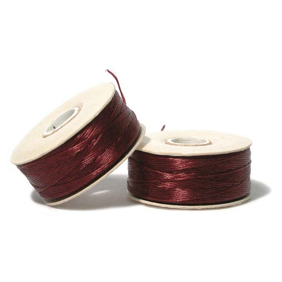 Nymo Beading Thread Size D Burgundy 43918 2 Bobbins Burgundy Nymo Thread,  Size D Nymo Thread, Nylon Beading Thread, Waxed Thread -  Sweden