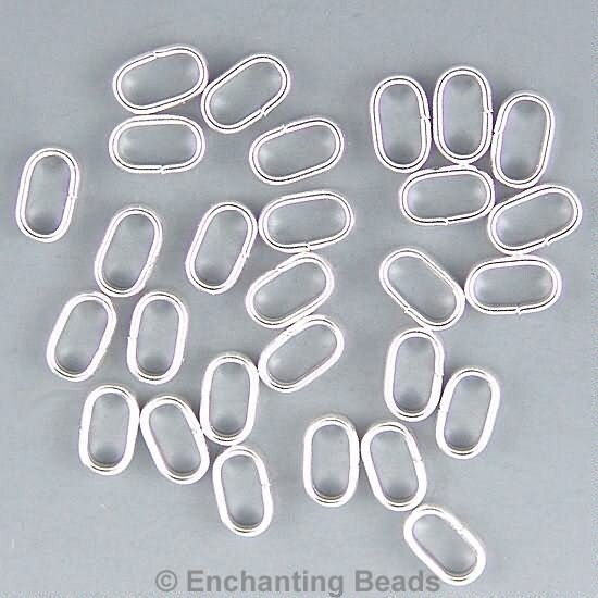 .080 Inch Large Oval Jump Rings - Nickel Plated Steel