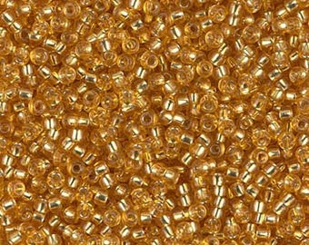 11-4, Miyuki 22g Silver Lined Dark Gold 11-4, Miyuki 22g Silver Lined Dark Gold