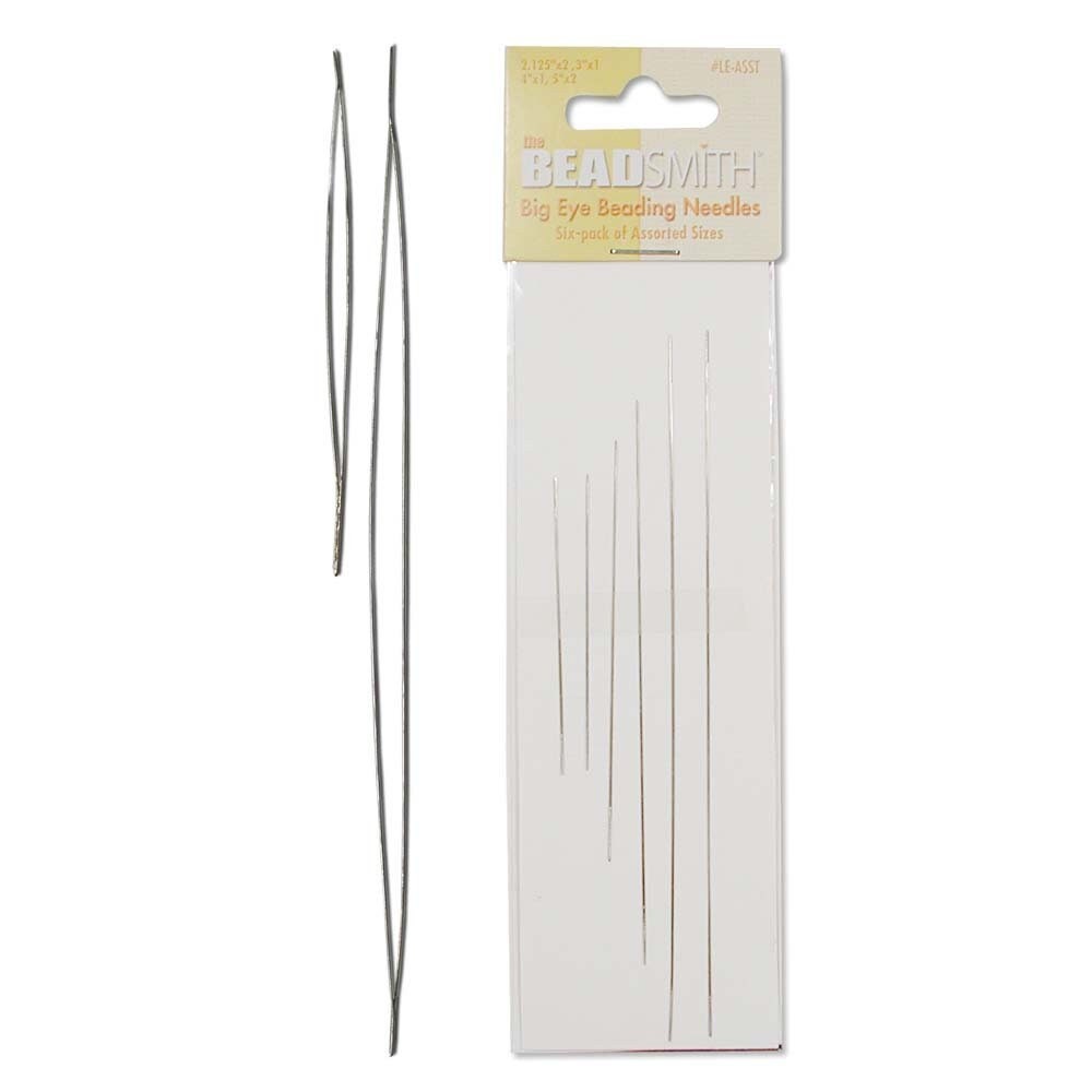Big Eye Needle Assortment 6 Needles 41431 2in, 3in, 4in and 5in Easiest to  Thread Craft Needles, Beading Needles, Beadsmith Needles 