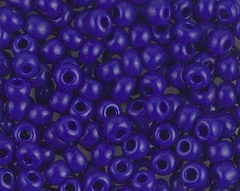 Miyuki Seed Beads 6/0 Opaque Cobalt Blue 6-414 20g in a Tube, Glass Seed Beads, Size 6 Seed Beads, Japanese Seed Beads, Round Seed Beads