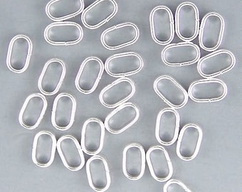 Flat Open Oval Jump Rings 41055 (144) Silver Plated Jump Rings, Oval Jump Rings, Silver Jumprings, Silverplated Jumprings, Silver Connectors