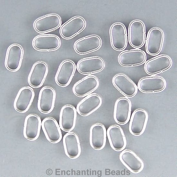 Flat Open Oval Jump Rings 41055 (144) Silver Plated Jump Rings, Oval Jump Rings, Silver Jumprings, Silverplated Jumprings, Silver Connectors