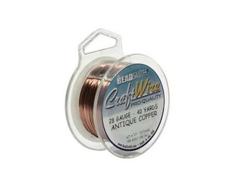 Antique Copper Color Wire Beadsmith 28 gauge 40yd Spool 41656 , Beadsmith Wire, Round Jewelry Wire, Craft Wire, Jewelry Supplies
