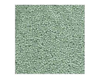 Miyuki Seed Beads 15/0 Matte Seafoam Luster 15-2028 8.2g, Green Round Seed Beads, Glass Seed Beads, Japanese 15/0 Seed Beads