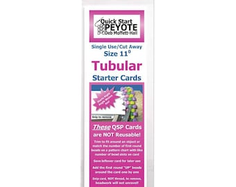 Tarjetas de peyote de inicio rápido para diseños tubulares 55156 (1 tarjeta ancha), pulsera tubular, cuentas Delica, tarjeta de tejido en ángulo recto, instrucciones de peyote