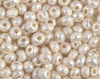 Miyuki Seed Beads 6/0 Baroque Pearl White 6-3951 (6.8g), Glass Seed Beads, Size 6 Seed Beads, Japanese Seed Beads, Round Seed Bead