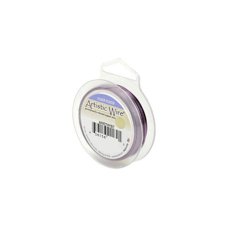 Craft Wire Jewelry Wire Silver Plated Wire 24ga Soft Temper Wire Artistic Wire 24 Gauge Silver Plated Amethyst 41358 Purple Round Wire