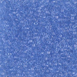 11/0 Miyuki Delica Beads 11/0 Japanese Seed Beads DB1405 (7.2g), Sky Blue Transparent Delica Seed Bead Glass Seed Bead Cylinder Bead