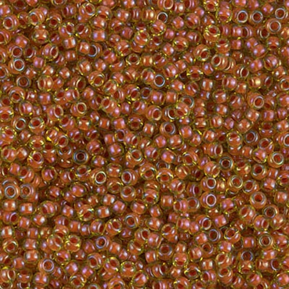 8//0 Miyuki Japanese seed Beads Orange Lined Crystal AB Round Beads 28Grams