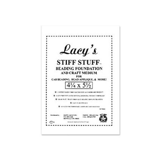 Lacy's Stiff Stuff Beading Foundation, 43341 1 Sheet 4.25x5.25inches,  Lacy's Bead Foundation, White Beadwork Foundation, Cabochon Backing -   Canada