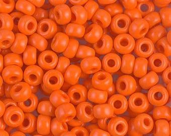 Miyuki Seed Beads 6/0 Opaque Orange 6-406 20g in a Tube, Glass Seed Beads, Size 6 Seed Beads, Japanese Seed Beads, Round Seed Beads