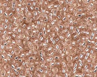 Miyuki Seed Beads 11/0 Silver-Lined Pale Rose 11-23 24g Japanese Seed Beads, Pink Seed Beads, Glass Seed Beads, Rocaille Seed Beads