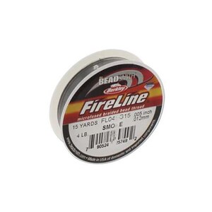 FireLine Braided Beading Thread 4lb Size B .005 Smoke Gray 43709  15yd Mini Spool Pre-Waxed Thread, Stretch Resistant Thread Beading Thread