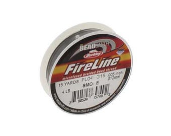 FireLine Braided Beading Thread 4lb Size B .005 Smoke Gray 43709  15yd Mini Spool Pre-Waxed Thread, Stretch Resistant Thread Beading Thread