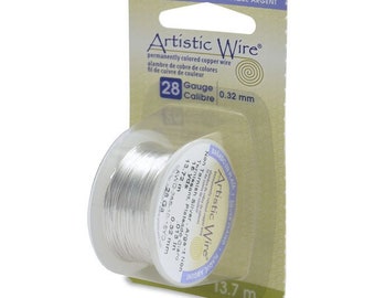 Artistic Wire 28 Gauge Tarnish Resistant Silver 43134 Dispenser Round Wire, Jewelry Wire, Craft Wire, Silver Plated Wire, Wire Wrapping