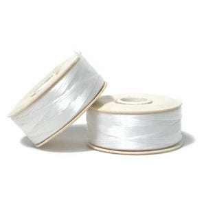 Nymo Beading Thread Size F White 41985 (2 bobbins) Beadwork Thread, Sewing Thread, Needleweaving Thread, Needlework Thread, Beading Supply