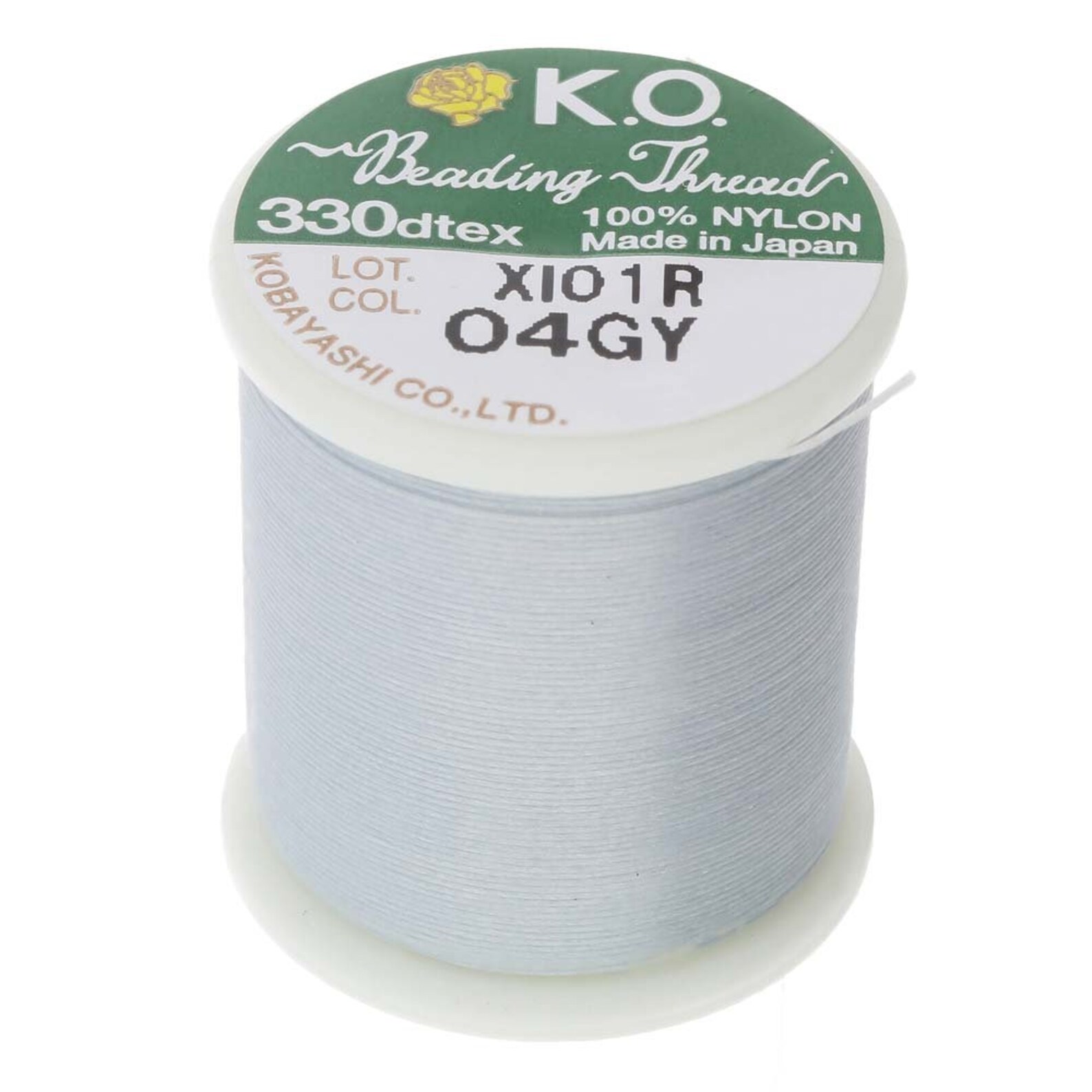 K.O. Beading Thread, Light Gray Japanese Beading Thread 43336 55yd, KO
