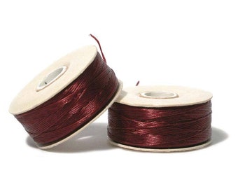 Nymo Beading Thread Size D Burgundy 43918 (2 bobbins) Burgundy Nymo Thread, Size D Nymo Thread, Nylon Beading Thread, Waxed Thread