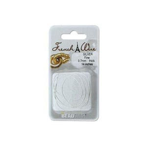 French Wire Bullion Silvertone 43489 Fine (14 inches), Fine French Wire, Silver Bullion Wire, Flexible Thread Protection, Silver French Wire