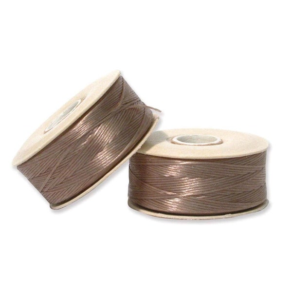 Nymo Beading Thread Size B Sand Ash 43900 (2 bobbins) Beadwork Thread, Sewing Thread, Needleweaving Thread, Needlework Thread