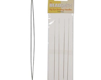 Big Eye Needles 5 inches 43264 (4), Easy to Thread Needles, 5" Beading Needles, 5 inch Craft Needles, Beading Supplies, Beadsmith Needles