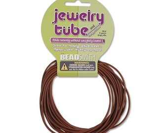 2mm Hollow Rubber Tubing Brown 41382 (5yd Hollow Rubber Cording, Rubber Stringing Material, Rubber for Memory Wire, Brown Rubber, Brown Cord