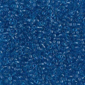 11/0 Miyuki Delica Beads 11/0 Japanese Seed Beads DB714 (7.2g), Aquamarine Blue Transparent Delica Seed Bead Glass Seed Bead Cylinder Bead