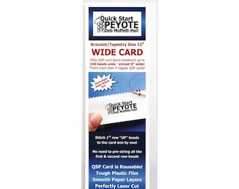 Tarjetas de peyote de inicio rápido para tapiz 55155 (1 tarjeta ancha), pulsera de 20 cm de ancho, cuentas Delica, tarjetas de tejido en ángulo recto, instrucciones de peyote