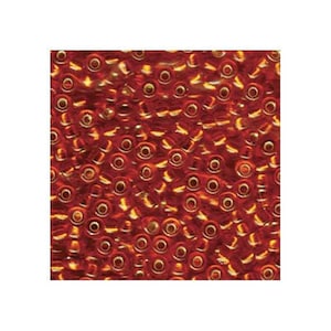 Miyuki Seed Beads 6/0 Silver-Lined Orange 6-138S 20g in Tube, Glass Seed Beads, Size 6 Seed Beads, Japanese Seed Beads, Round Seed Bead