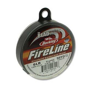 FireLine Braided Beading Thread Size D .006in Crystal 41448 50yd Pre-Waxed Thread, Stretch Resistant Thread, Beading Thread, Beadwork Thread