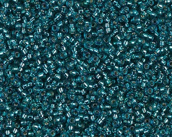 Miyuki Seed Beads 11/0 Silver-Lined Teal 11-1424 24g Glass Size 11 Japanese Seed Bead, Size 11 Seed Bead, Silver Lined Seed Bead