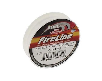 FireLine Braided Beading Thread 8lb Smoke 43715 15yd Mini Spool Gray .007in Pre-Waxed Thread, Stretch Resistant Thread, Beading Thread