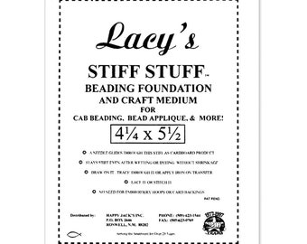 Lacy's Stiff Stuff Beading Foundation, 43340 (Bulk Pack 6 sheets) 4.25x5.25inches, White Lacy's Bead Foundation, Beadwork Foundation,