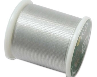 K.O. Beading Thread, Light Gray Japanese Beading Thread 43336 55yd, KO Beading Thread, Size B Beading Thread, Pre-Waxed Nylon Beading Thread