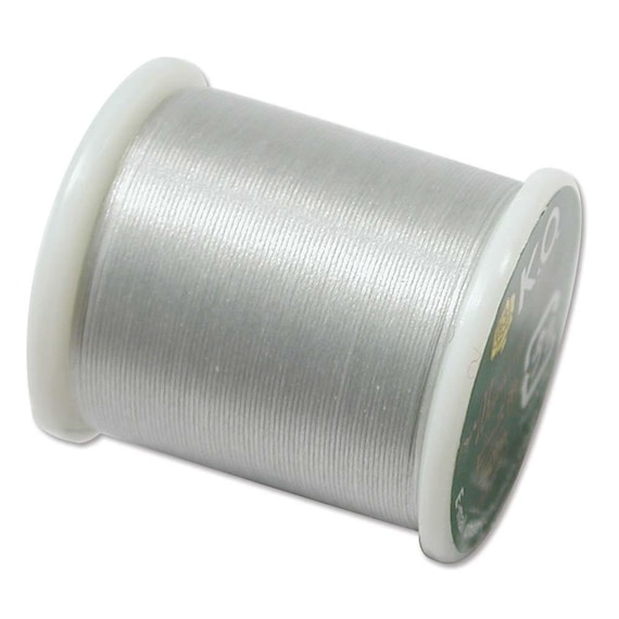 K.O. Beading Thread, Light Gray Japanese Beading Thread 43336 55yd, KO Beading Thread, Size B Beading Thread, Pre-Waxed Nylon Beading Thread