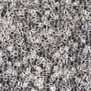 11/0 Miyuki Delica Beads 11/0 Japanese Seed Beads DB041 (7.2g), Silver Lined Crystal Delica Seed Bead, Glass Seed Bead, Cylinder Glass Bead