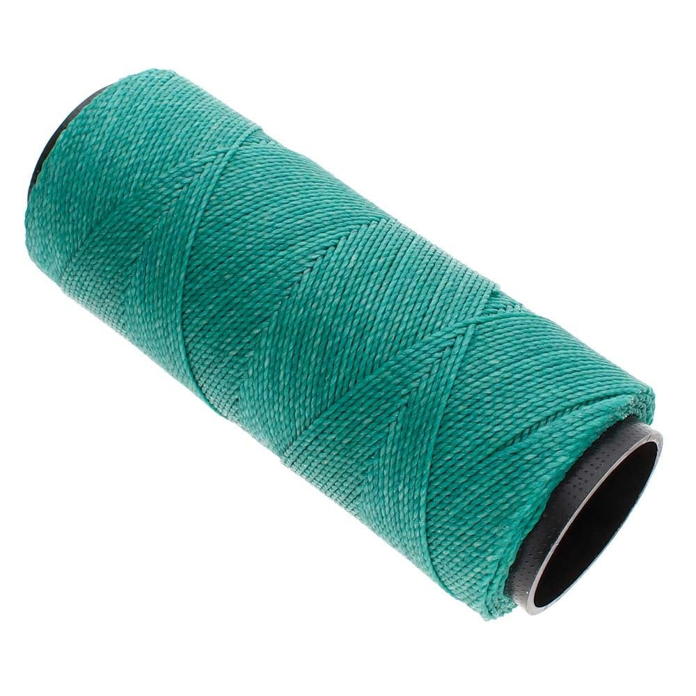 Cord, waxed cotton, turquoise blue, 0.5mm. Sold per 25-meter spool. - Fire  Mountain Gems and Beads