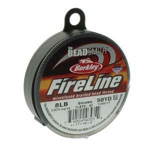 FireLine Braided Beading Thread 8lb Smoke 43788 50yd Spool Smoke Gray .007in Pre-Waxed Thread, Stretch Resistant Thread, Beading Thread