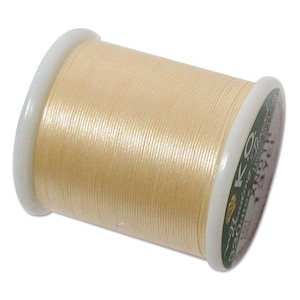 K.O. Beading Thread, Yellow Japanese Beading Thread 43321 55 yds, KO Beading Thread, Size B Beading Thread, Pre-Waxed Nylon Beading Thread,