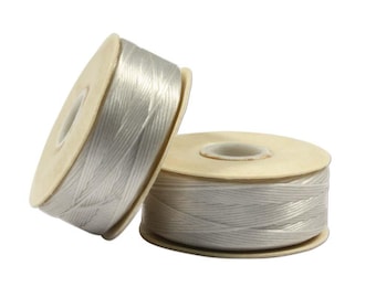 Nymo Beading Thread Size D Silver Gray 43932 (2 bobbins) Gray Nymo Thread, Size D Nymo Thread, Nylon Beading Thread, Waxed Thread