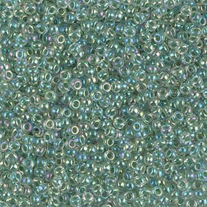 Miyuki Seed Beads 11/0 Crystal Lime Green LIned AB AB 11-277 24g Size 11 Seed Beads, Color Lined Beads, Green Seed Beads, Japanese Seed