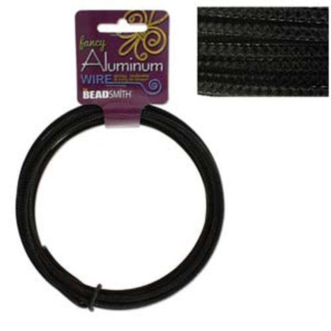 9 Gauge Fancy Aluminum Wire Embossed Black 43035 , Jewelry Wire, Craft ...