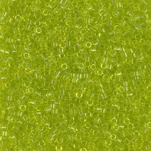 11/0 Miyuki Delica Beads 11/0 Japanese Seed Beads DB712 (7.2g), Chartreuse Green Transparent Delica Seed Bead Glass Seed Bead Cylinder Bead