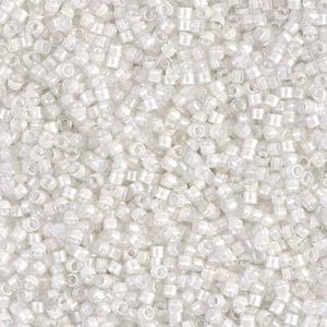 11/0 Miyuki Delica Beads 11/0 Japanese Seed Beads DB066 (7.2g), White Lined Crystal AB Delica Seed Beads, Glass Seed Beads, Cylinder Beads