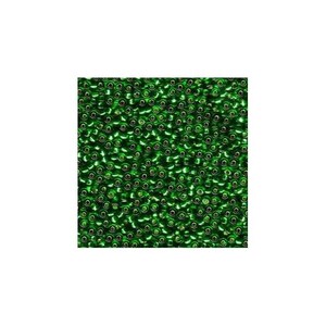 Miyuki Seed Beads 8/0 Silver-Lined Green 8-16 22g   Size 8 Seed Beads, Glass Seed Beads, Japanese Seed Beads, 3mm Seed Beads, Rocaille